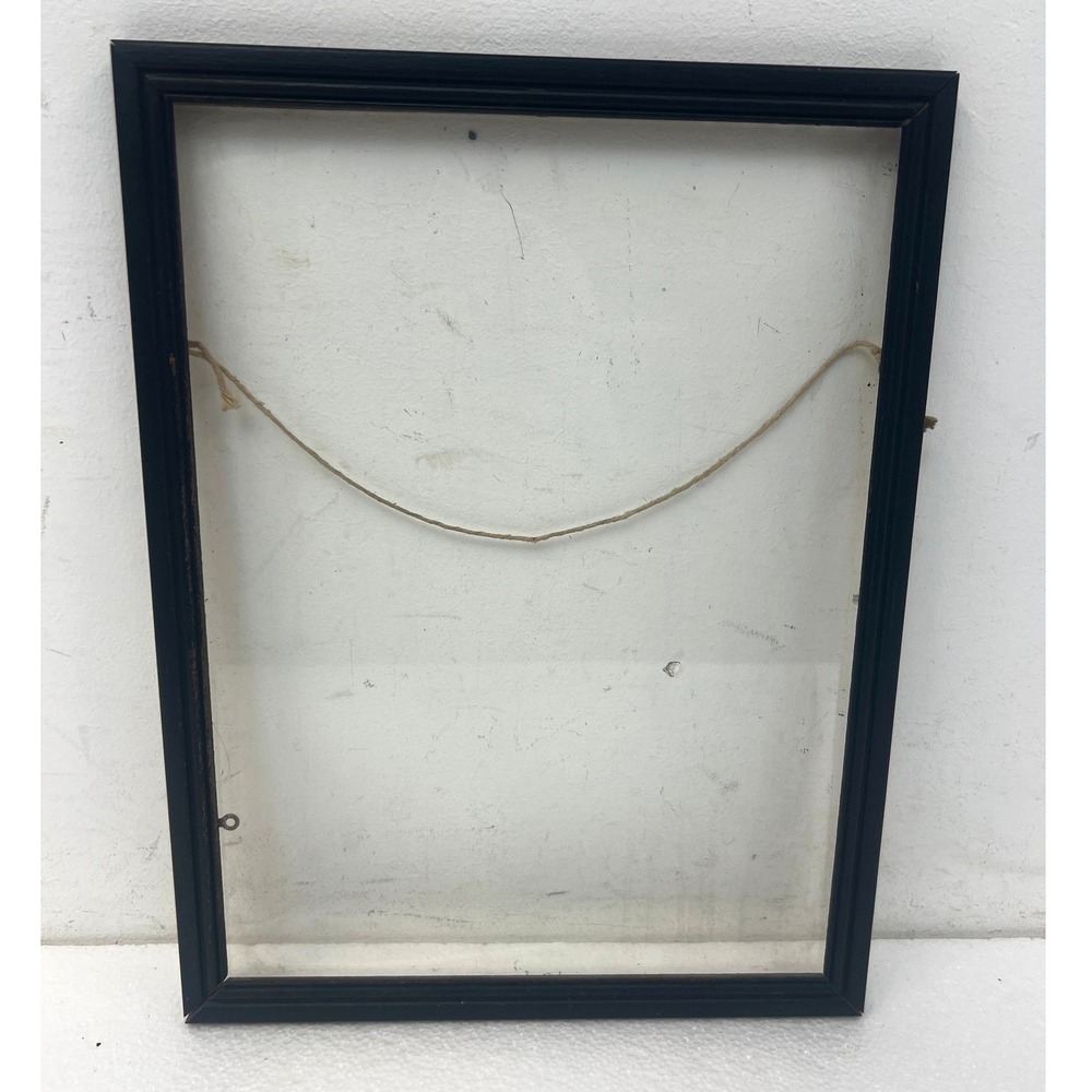 Vintage Wood Picture Frame Dark Stained Carved antique wall art decor Fits 9x12